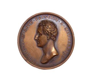 I. D. Boehm, Medaille auf Klemens Wenzel Lothar von Metternich, 1835, Metall, D: 4,3 cm, Belved ...