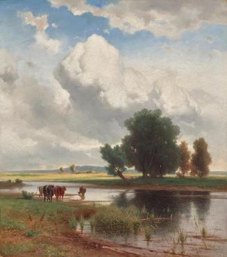 Eduard Peithner, Partie bei Lundenburg, 1863/1883, Öl auf Leinwand, 50 × 45 cm, Schenkung aus P ...