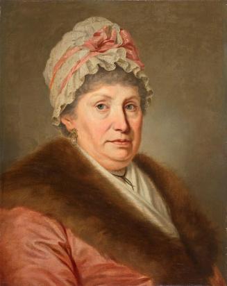 Johann Baptist Lampi d. Ä., Bürgerfrau mit Spitzenhaube und Pelzkragen, undatiert, Öl auf Leinw ...