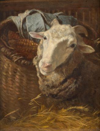 Anton Schrödl, Ein Schaf, um 1860/1870, Öl auf Leinwand, 43 × 34 cm, Legat Peter Parzer, Wien,  ...