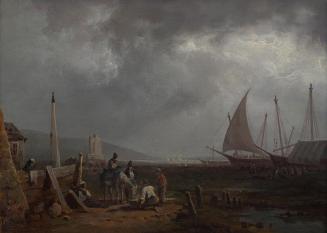 August Piepenhagen, Hafenstück, undatiert, Öl auf Holz, 15,5 × 21 cm, Schenkung Sammlung Maurer ...