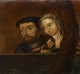 Paar an Balustrade, 17. Jahrhundert, Öl auf Eichenholz, ungerahmt: 17,7 × 18,8 cm, Belvedere, W ...