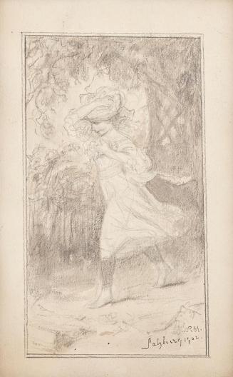 Mädchen im Wind laufend, 1902, Bleistift auf Papier, 20,5 × 13,5 cm, Belvedere, Wien, Inv.-Nr.  ...