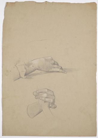 Franz von Matsch, Handstudien, undatiert, Bleistift, Kohle und Weißstift, 45 x 31,8 cm, Belvede ...