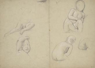 Franz von Matsch, Kinderaktstudien, um 1882, Bleistift, weiß gehöht, 32 x 44,5 cm, Belvedere, W ...