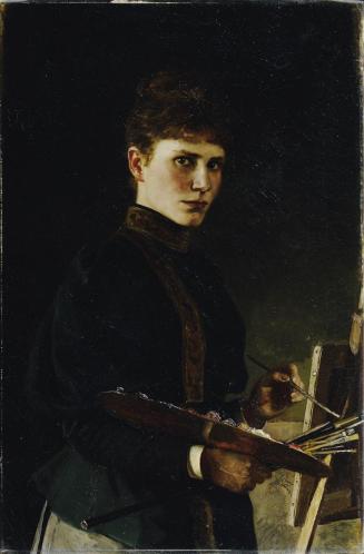 Maria Wunsch, Selbstbildnis an der Staffelei, 1898, Öl auf Leinwand, 94,5 x 62 cm, Belvedere, W ...