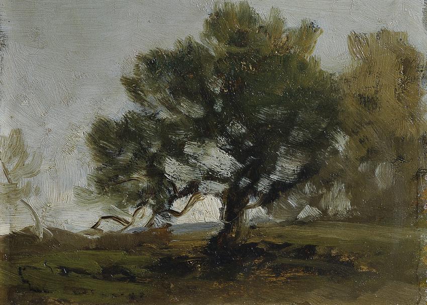Ludwig Willroider, Landschaft, Öl auf Holz, 14 x 17 cm, Belvedere, Wien, Inv.-Nr. 5088