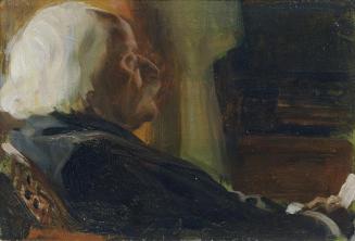 Otto Friedrich, Der Komponist Karl Goldmark, 1905, Öl auf Holz, 18,5 x 27 cm, Belvedere, Wien,  ...