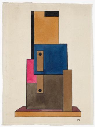 Lajos Kassak, Bildarchitektur, 1923, Tinte, Gouache auf Papier, 25,7 × 18,8 cm, Dauerleihgabe v ...