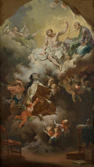 Caspar Franz Sambach, Himmelfahrt der heiligen Teresa von Àvila, vor 1763, Öl auf Leinwand, 43, ...
