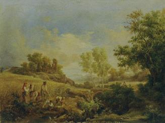 Károly Markó der Ältere, Landschaft mit Heuernte, 1857, Öl auf Karton, 11,4 x 15 cm, Belvedere, ...