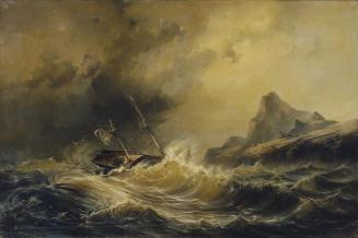 Josef Carl Berthold Püttner, Schiffbruch bei Kap Horn, 1854, Öl auf Leinwand, 142 x 213 cm, Bel ...