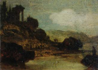 Joseph Hasslwander, Landschaft mit Ruine, Öl auf Holz, 21,8 x 30,5 cm, Belvedere, Wien, Inv.-Nr ...