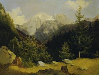 Josef Holzer, Der Hohe Göll, Öl auf Karton, auf Leinwand aufgezogen, 49,2 x 51,5 cm, Belvedere, ...