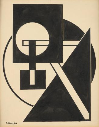 Lajos Kassak, Komposition, 1922, Tinte auf Papier, 26,5 × 20,7 cm, Dauerleihgabe von Silard Isa ...