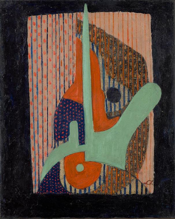 Lajos Tihanyi, Abstrakte Komposition, 1933, Öl auf Leinwand, 41 × 33 cm, Dauerleihgabe von Sila ...