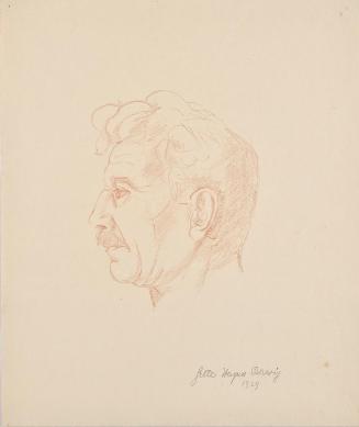 Grete Wagner-Barwig, Porträt Franz Barwigs des Älteren, 1929, Rötel auf Papier, Belvedere, Wien ...