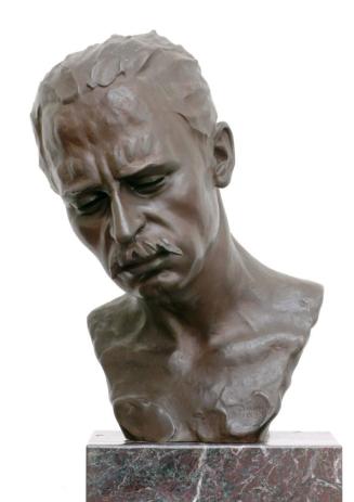 Gustinus Ambrosi, Rainer Maria Rilke, 1923, Bronze auf Marmor/ Granit-Postament, H: 42 cm, Belv ...