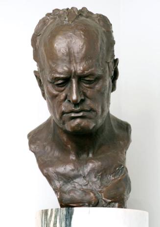 Gustinus Ambrosi, Benito Mussolini, 1924, Bronze auf Marmor-Postament, H: 56 cm, Belvedere, Wie ...