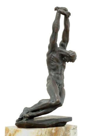 Gustinus Ambrosi, Hl. Sebastian, 1927, Bronze auf Onyx-Postament, H: 63,5 cm, Belvedere, Wien,  ...