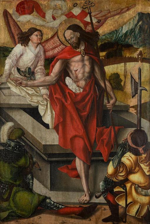 Meister des Christophorus mit dem Teufel (?), Auferstehung Christi, um 1510/1520, Malerei auf n ...