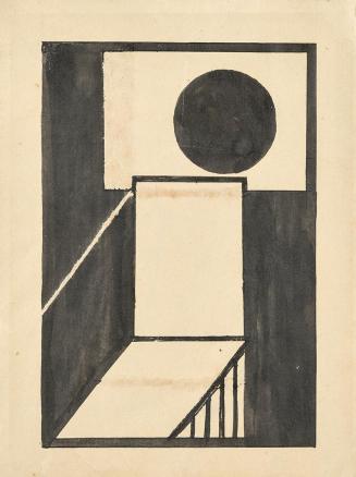 Lajos Kassak, Komposition, 1920, Tinte auf Papier, 19,3 × 14,6 cm, Dauerleihgabe von Silard Isa ...