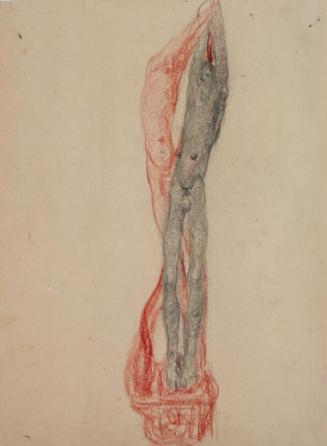 Fritz Wotruba, Zwei Jünglinge, 1926, Bleistift und Buntstift auf Papier, Blattmaße: 32,6 × 23,8 ...
