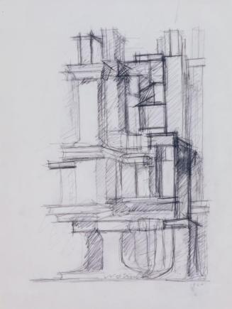 Fritz Wotruba, Architektonische Figurengruppe, 1964, Bleistift auf Papier, Blattmaße: 52 × 39,1 ...