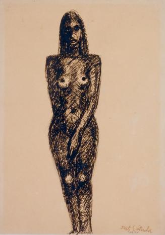 Fritz Wotruba, Figur, 1934, Tusche, Feder über Bleistift auf Papier, Blattmaße: 42,2 × 30 cm, B ...