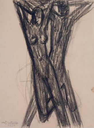 Fritz Wotruba, Mädchen und Jüngling, 1932, Graphitstift auf Papier, Blattmaße: 39,5 × 30 cm, Be ...