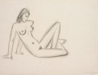 Fritz Wotruba, Weibliche Figur, sitzend, 1932, Bleistift auf Papier, Blattmaße: 30 × 40 cm, Bel ...