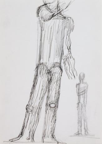 Fritz Wotruba, Zwei Figuren, 1974–1975, Bleistift, Tusche, Feder auf Papier, Blattmaße: 33,5 ×  ...