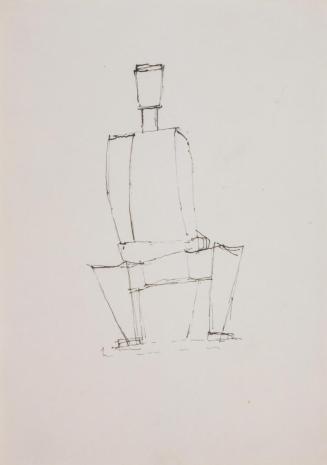 Fritz Wotruba, Sitzender, um 1948, Tusche, Feder auf Papier, Blattmaße: 29,5 × 21 cm, Belvedere ...