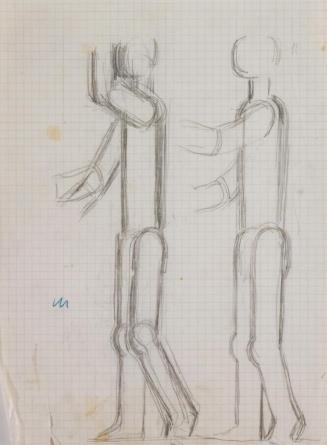 Fritz Wotruba, Zwei Figuren, 1957, Bleistift auf Papier, Blattmaße: 28,4 × 21 cm, Belvedere, Wi ...