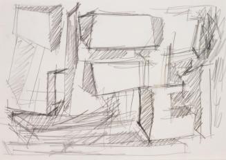 Fritz Wotruba, Skizze zu einer Architektur, 1966, Bleistift auf Papier, Blattmaße: 29,7 × 41,8  ...