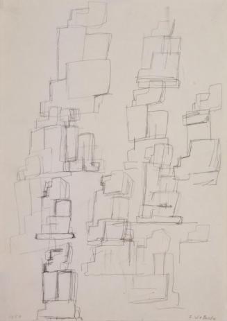 Fritz Wotruba, Figuren, 1959, Bleistift auf Papier, Blattmaße: 41,7 × 29,2 cm, Belvedere, Wien, ...