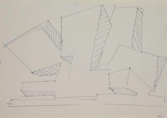Fritz Wotruba, Skizze zu einer Architektur, 1966, Tinte mit Feder auf Papier, Blattmaße: 29,2 × ...
