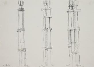 Fritz Wotruba, Drei Figuren, 1961, Kugelschreiber auf Papier, Blattmaße: 29,7 × 42 cm, Belveder ...