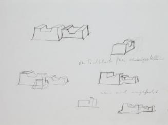 Fritz Wotruba, Entwürfe für Sedilien, undatiert, Bleistift auf Papier, Blattmaße: 30 × 40 cm, B ...