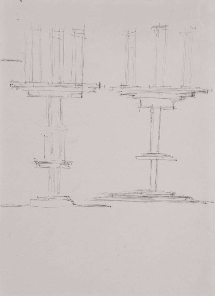 Fritz Wotruba, Entwürfe für Kerzenleuchter, 1966, Tinte mit Feder auf Papier, Blattmaße: 27,5 × ...
