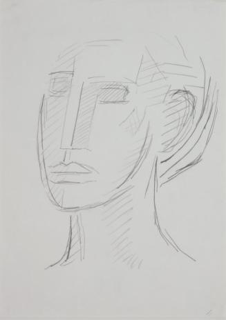 Fritz Wotruba, Kopf, 1952, Bleistift auf Papier, Blattmaße: 41,8 × 29,2 cm, Belvedere, Wien, In ...
