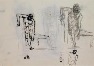 Fritz Wotruba, Sitzende Figuren, 1944, Bleistift, Tusche, Feder auf Papier, Blattmaße: 21 × 29, ...