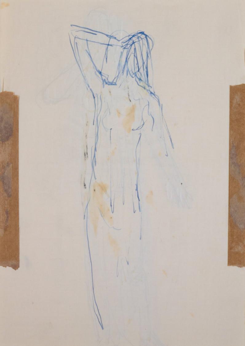 Fritz Wotruba, Weibliche Figur, um 1945, Tinte, Feder auf Papier
, Blattmaße: 29,6 × 21 cm, Be ...