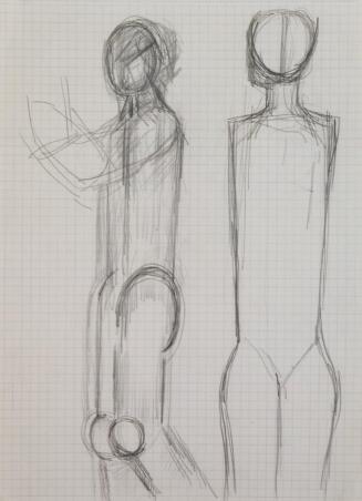 Fritz Wotruba, Zwei Figuren, undatiert, Bleistift auf Papier
, Blattmaße: 28,5 × 21 cm, Belved ...