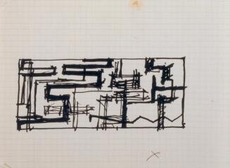 Fritz Wotruba, Entwurf für ein Eisengitter, 1963–1964, Tusche mit Feder auf Papier
, Blattmaße ...