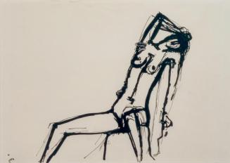 Fritz Wotruba, Sitzende, 1944, Tusche, Feder auf Papier, Blattmaße: 21 × 29,7 cm, Belvedere, Wi ...