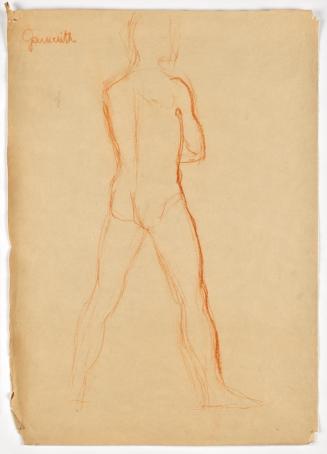 Walther Gamerith, Männlicher Rückenakt, undatiert, Bleistift auf Papier, 63,5 × 45 cm, Belveder ...