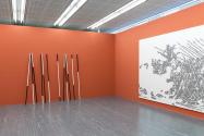 Simon Wachsmuth, Where we were then, where we are now, 2007, Magnetmosaik, 12 Aluminium-Stäbe,  ...