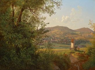 Joseph Rebell, Ansicht von Pöggstall, um 1827, Öl auf Leinwand, 45 x 59,5 cm, Belvedere, Wien,  ...