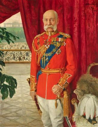 Tom von Dreger, Kaiser Franz Joseph I. in der Galauniform eines britischen Feldmarschalls, 1913 ...